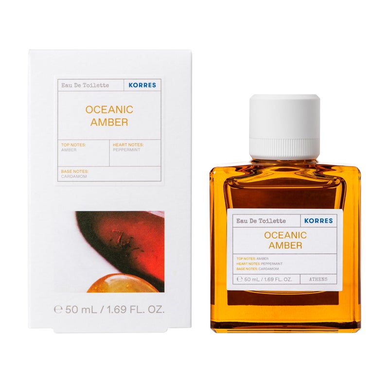 KORRES Eau de Toilette, Oceanic Amber Fragrance Spray, Unisex Perfume with Amber, Peppermint, Cardamom, Cedar & Black Pepper, Apple Blossom Accents, Fougere-Ambery Scent for Women and Men, 1.69 Fl Oz - Image 2